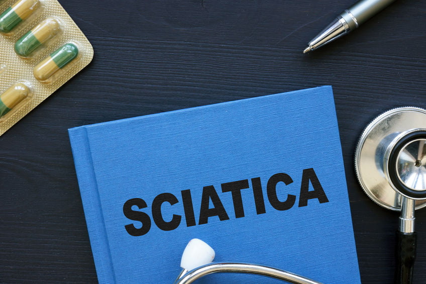 Text sign showing hand written words Sciatica